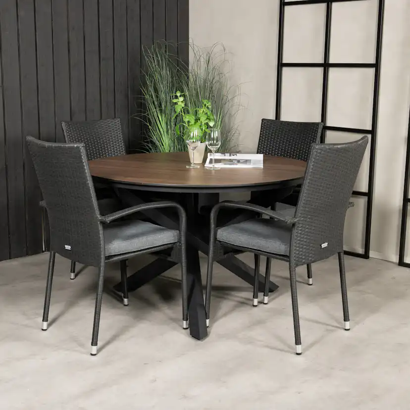 Matgrupp Venture Home Lea Ø 120 med 4 Asta Stolar
