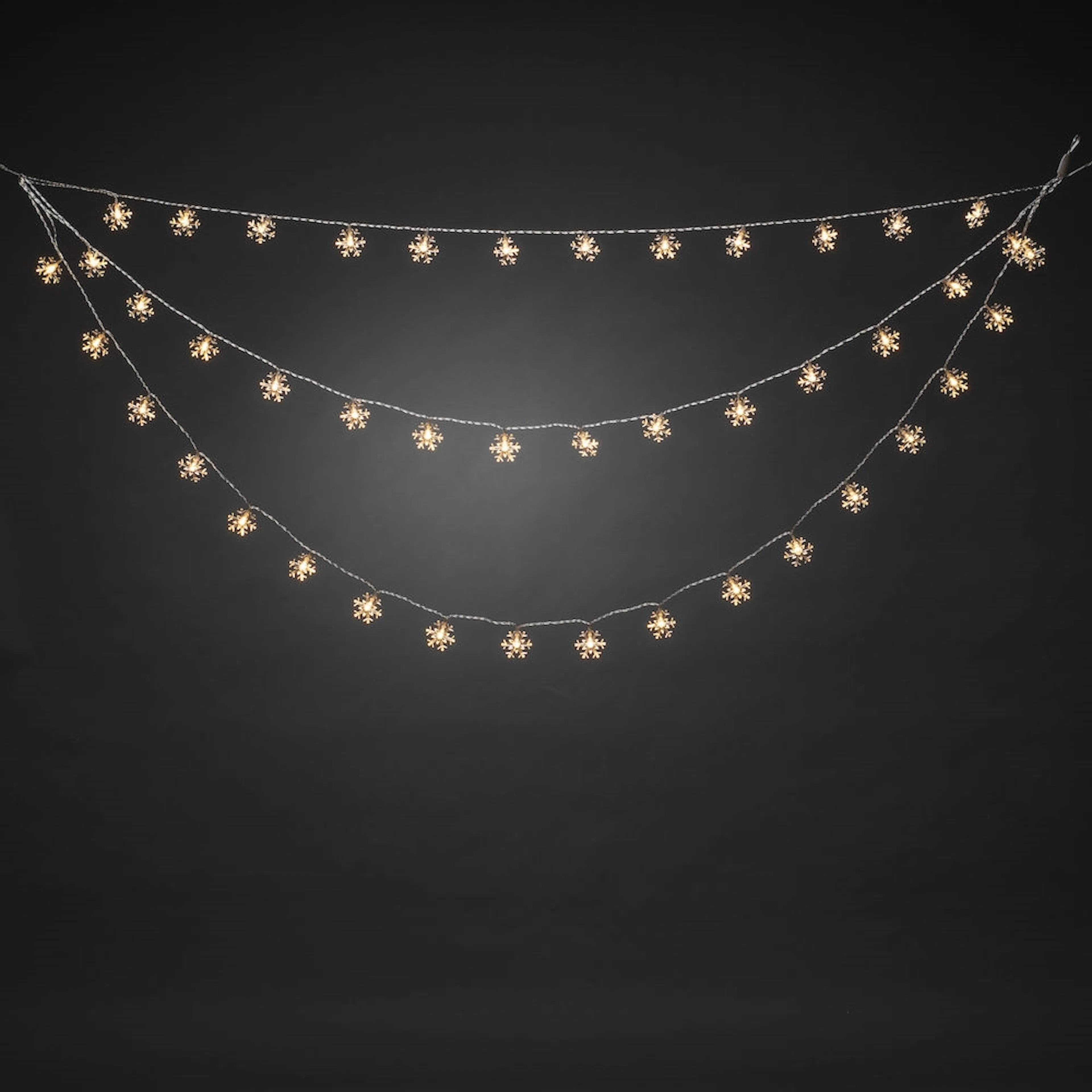 Gardinslinga Gnosjö Konstsmide Snöflingor LED