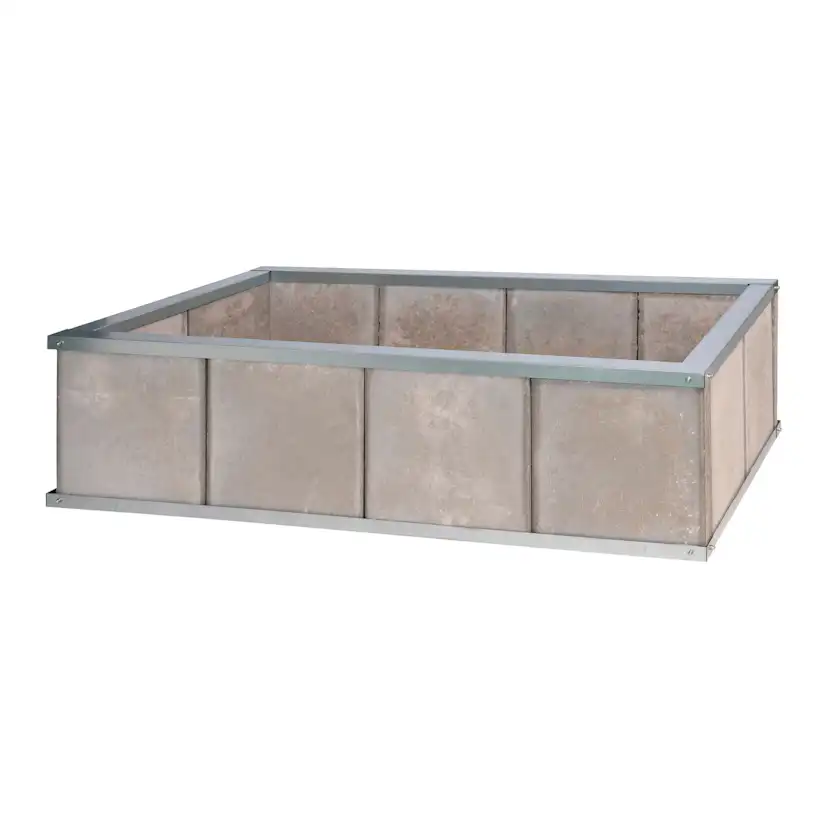 Odlingskrage Skotte Garden Nr.12 för Betongplattor, Rektangulär Zinkplåt, Pallkrage för Odling