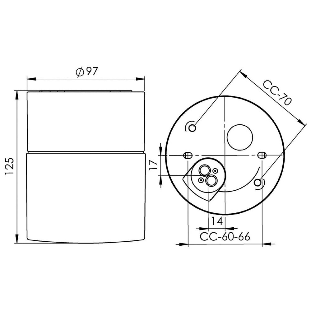 Vägg-/Taklampa Ifö Electric Opus 100/125 Svart Rak IP44 G9
