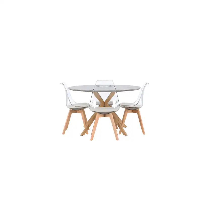 Matgrupp Venture Home Piazza Ø120 cm med 4 st Edvin stolar