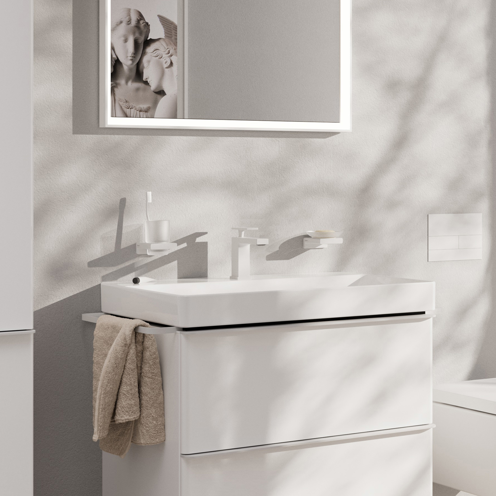 Tvättställsblandare Hansgrohe Tecturis E 80 CoolStart utan Bottenventil