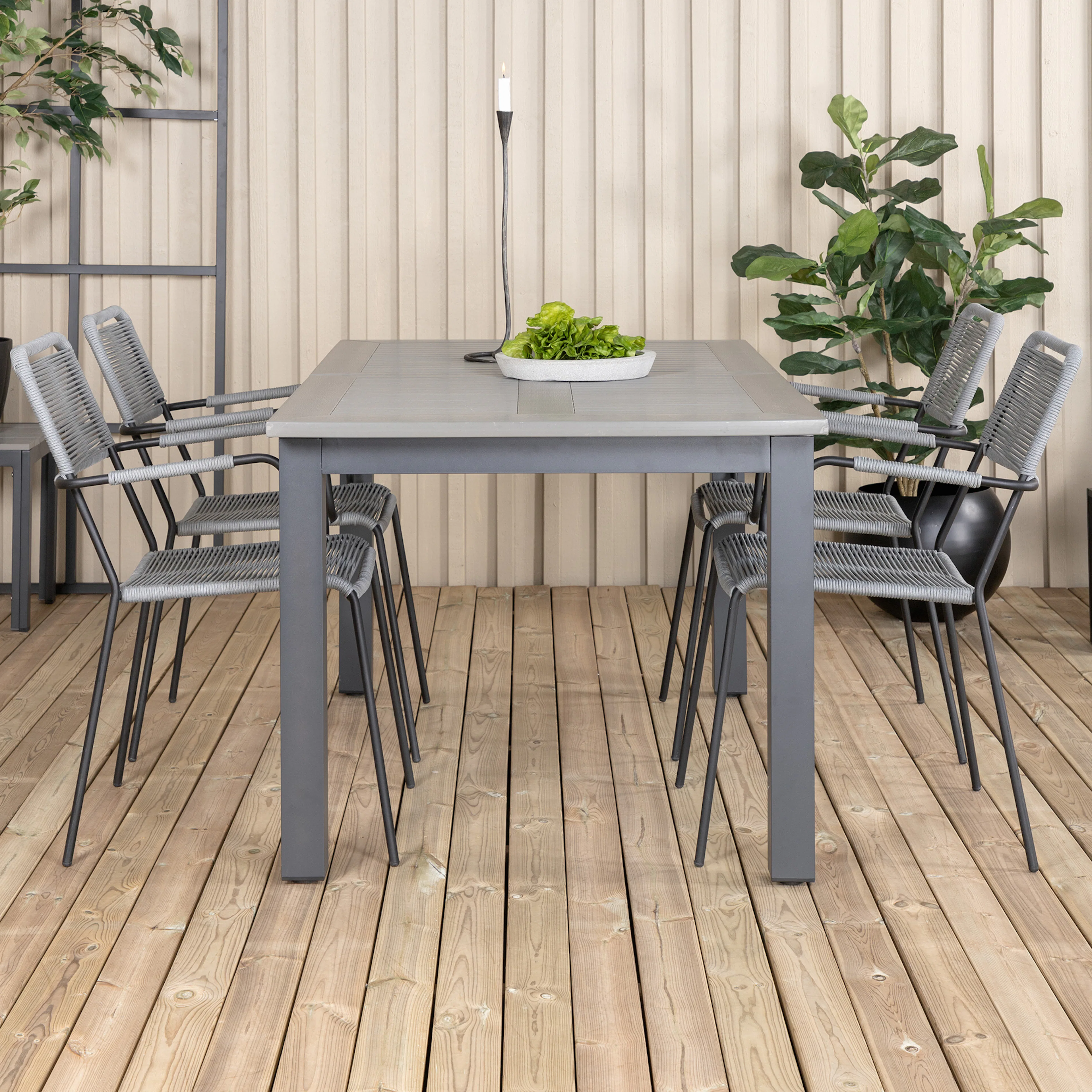 Matgrupp Venture Home Aleyna 160 med 4 Leon Matstolar