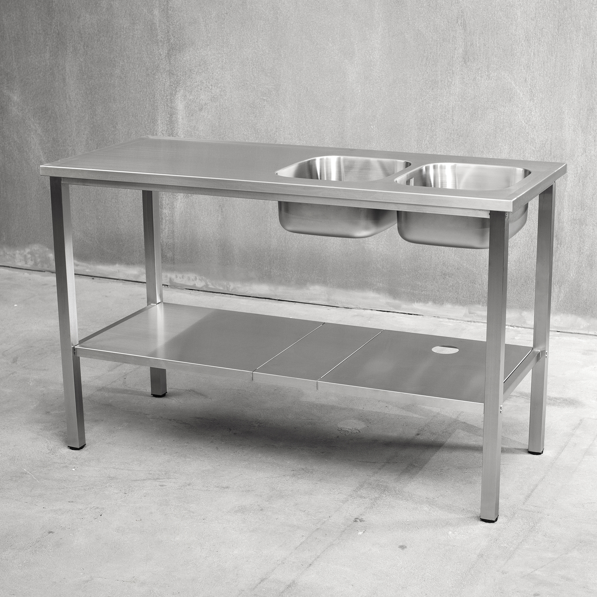 Bänkstativ Vilan Stainless Variant Stativ och Underhylla med hål