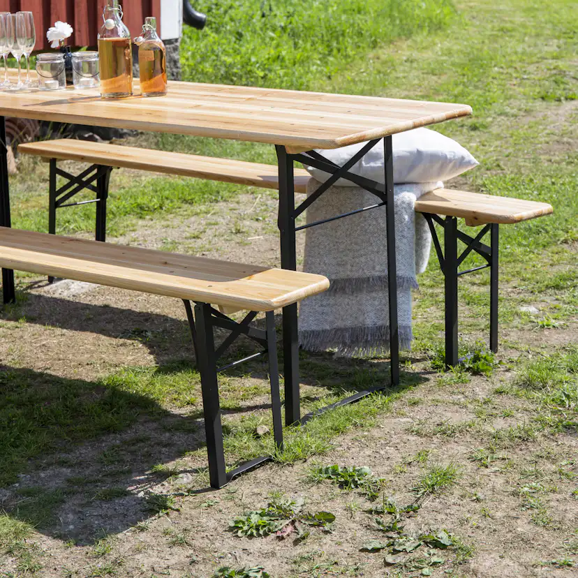 Bänkbord Venture Home Guniess Ihopfällbart Picknickbord med 6 Sittplatser