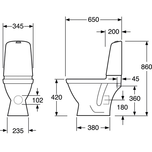 Toalettstol Gustavsberg Nautic 1510 Hygienic Flush