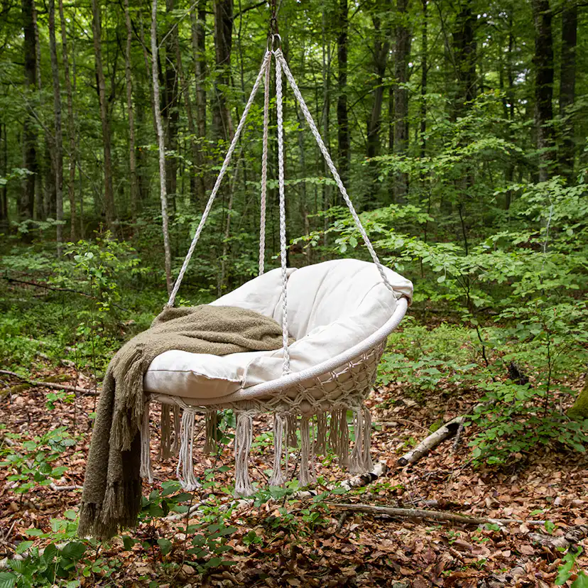 Hamtic Swing Steel/Fabric - White / w pillows Vit
