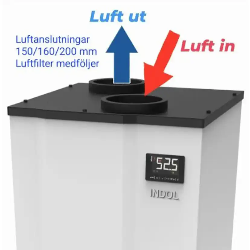 Värmepumpsberedare Indol EcoHeat PRO EH260FV3 Wifi-Ansluten 260L