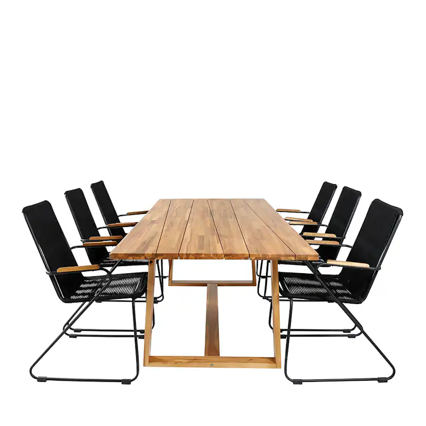 Matgrupp Venture Home Plarra med 6 Billy Karmstolar