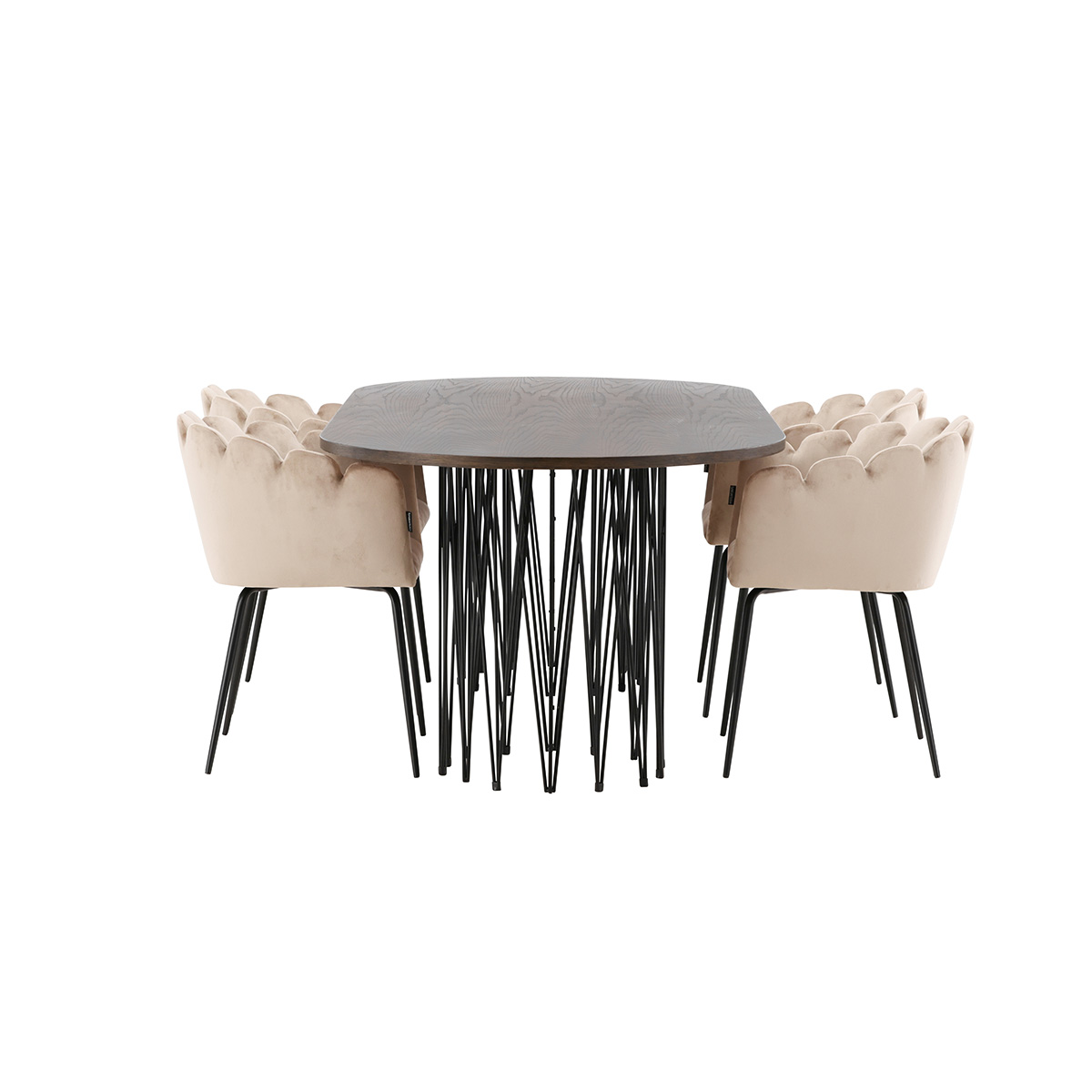 Matgrupp furniture/fashion Stone med 4 Limhamn Stolar
