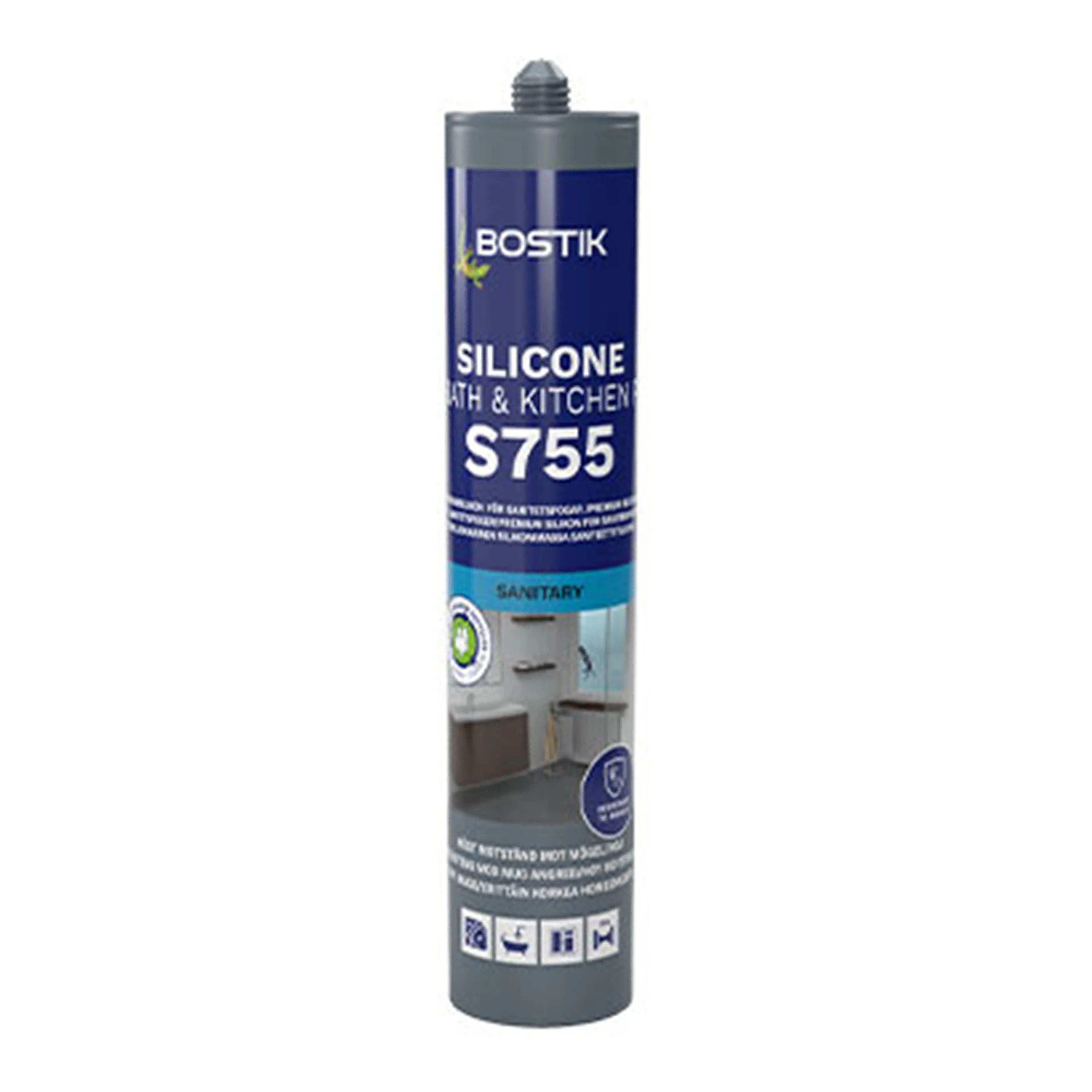 Silikonfogmassa Bostik S755 Bath & Kitchen Cementgrå Cementgrå