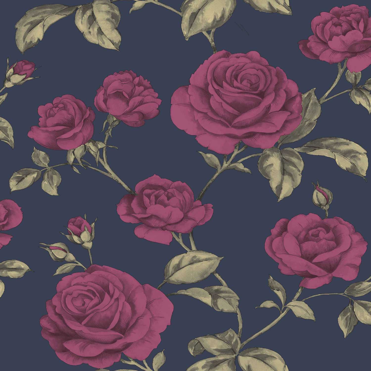 Tapet Boutique Blommor Metallic 104135