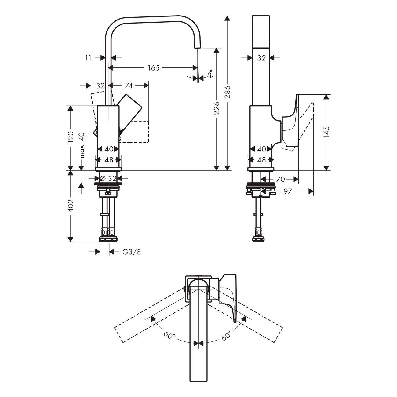 Tvättställsblandare Hansgrohe Metropol 230