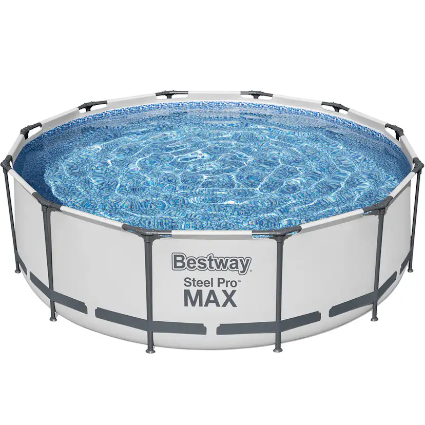 Poolpaket Bestway Steel Pro Max Ø3,66m 100cm Stålramspool Ovanmark med Filterpump