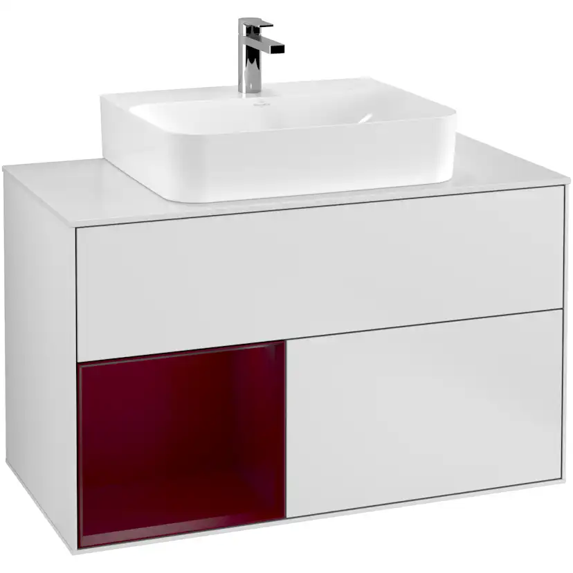Tvättställsskåp Villeroy & Boch Finion med 2 Lådor Hylla och Bänkskiva för Centrerat Tvättställ