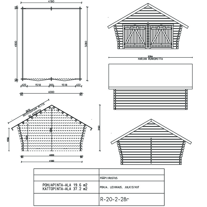 Timmerlada LP Garden R20 Glesa Väggar 20 m2