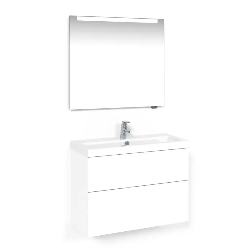 Möbelpaket Macro Design Charm Tvättställsskåp med Crown Spegel Ambilight