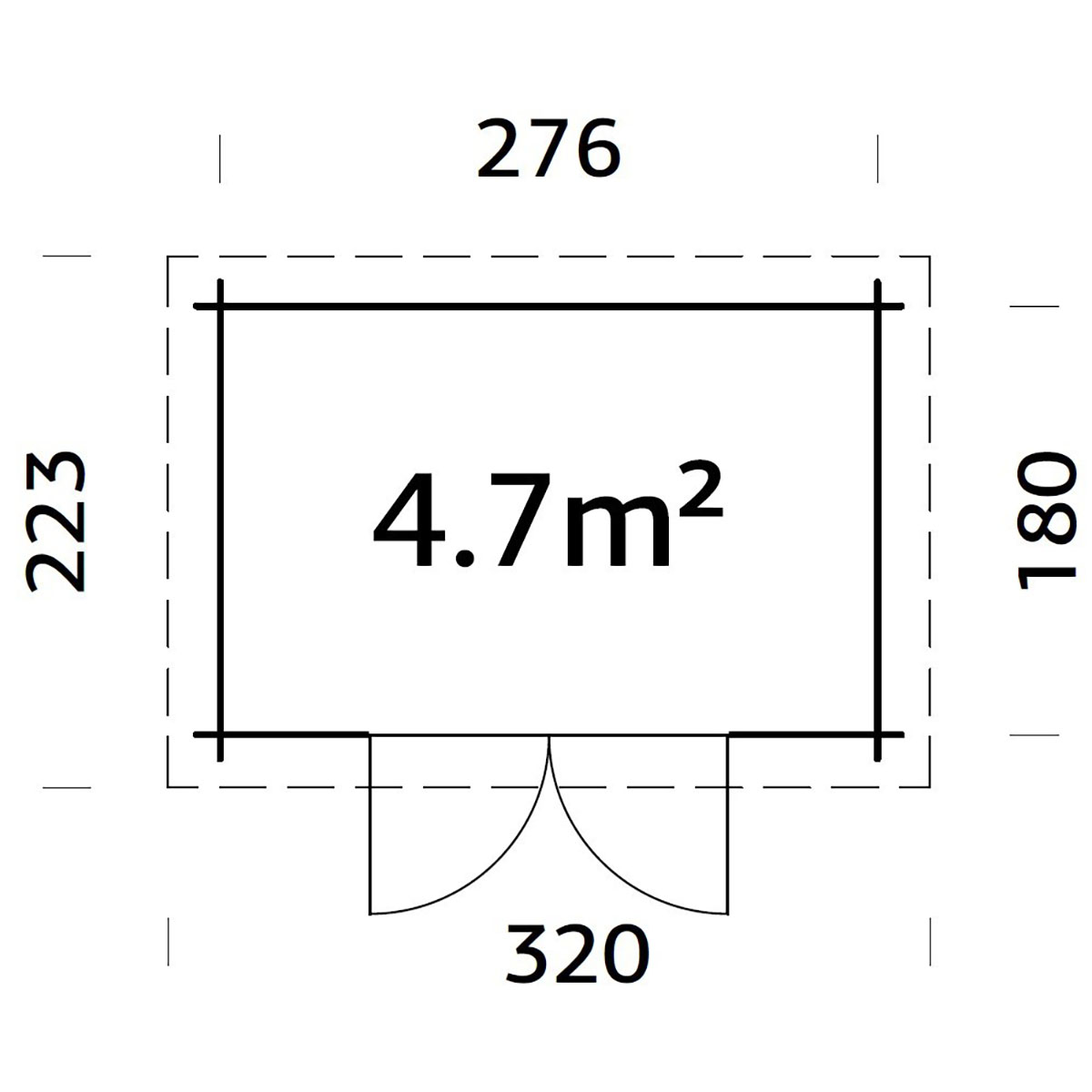 Stuga Palmako Alice 5,0 m2 (inv. 4,7 m2)