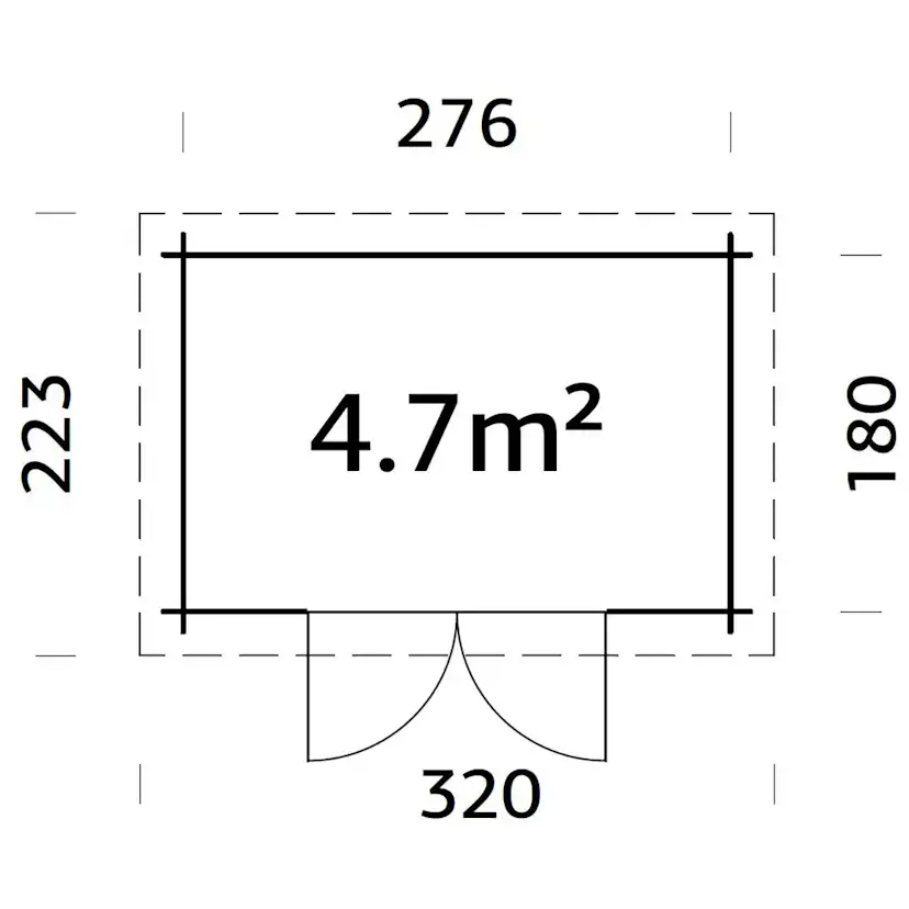 Stuga Palmako Alice 5,0 m2 (inv. 4,7 m2)