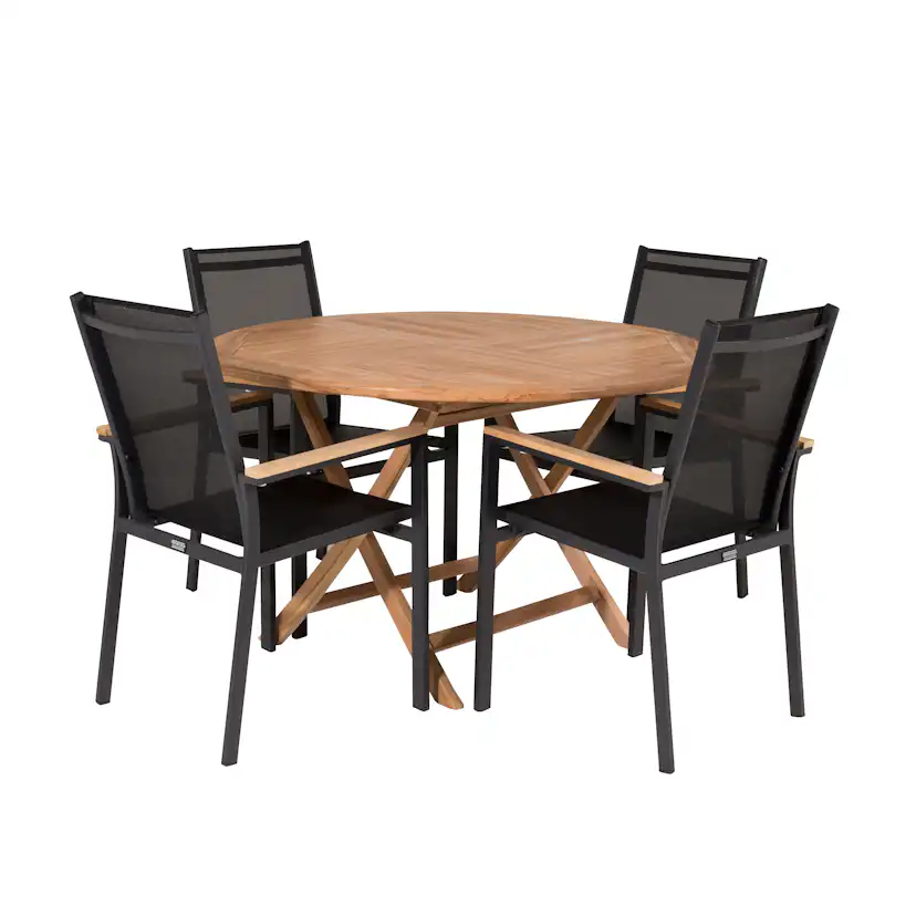 Matgrupp Venture Home Kiara Ø 120 med 4 Thea Matstolar