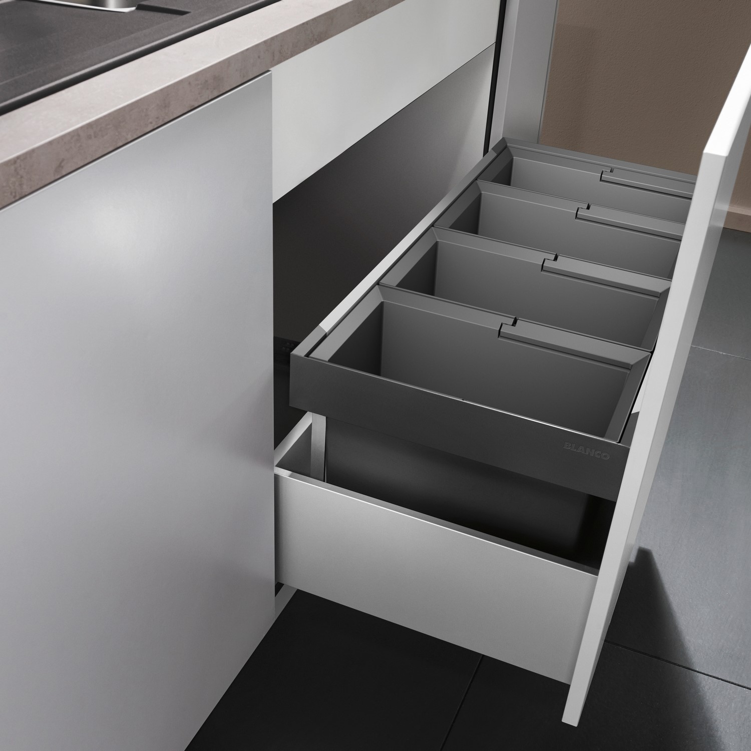 Källsorteringskärl Blanco Flexon II 90/4 Avfallskärl med Lock 90cm