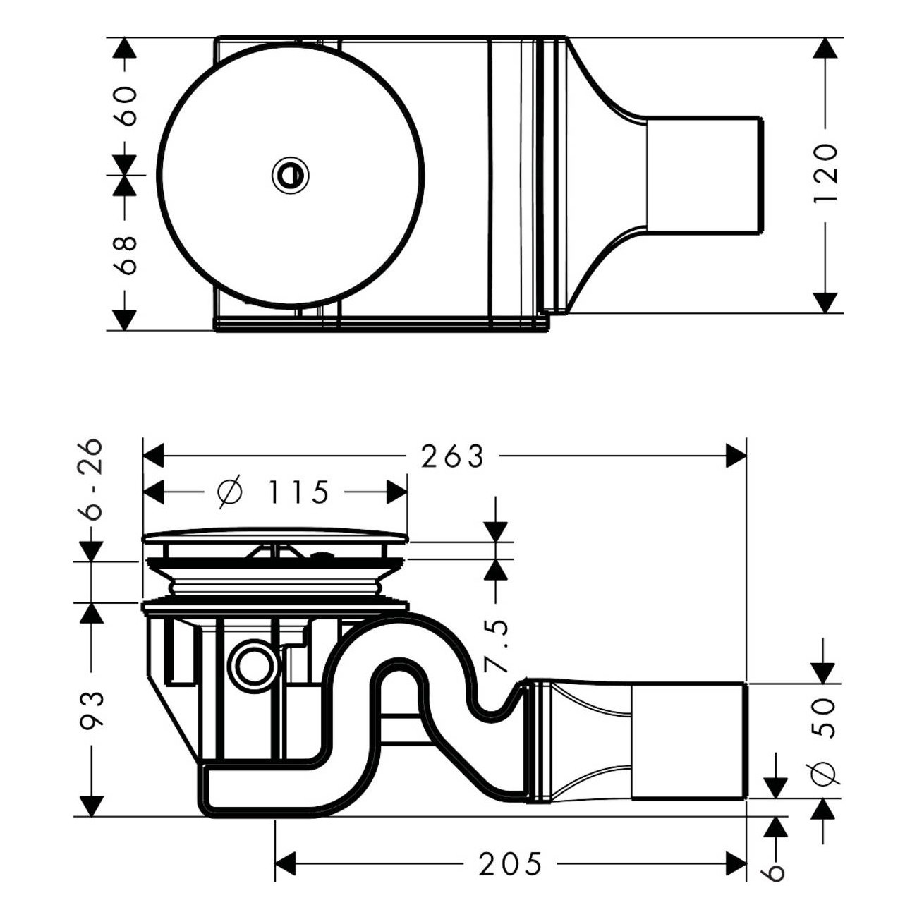 Avloppsset Hansgrohe RainDrain 90 XXL