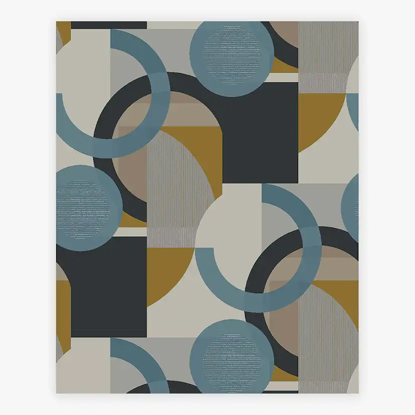 Tapet NEXT Retro Shapes Geo Blues
