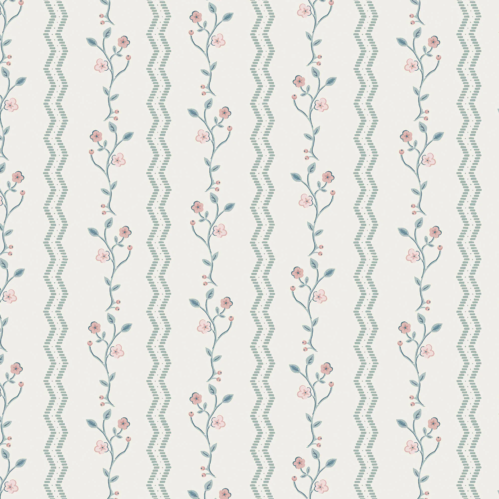 Tapet Laura Ashley Blencow Stripe Dark Duck Egg Blå 122748