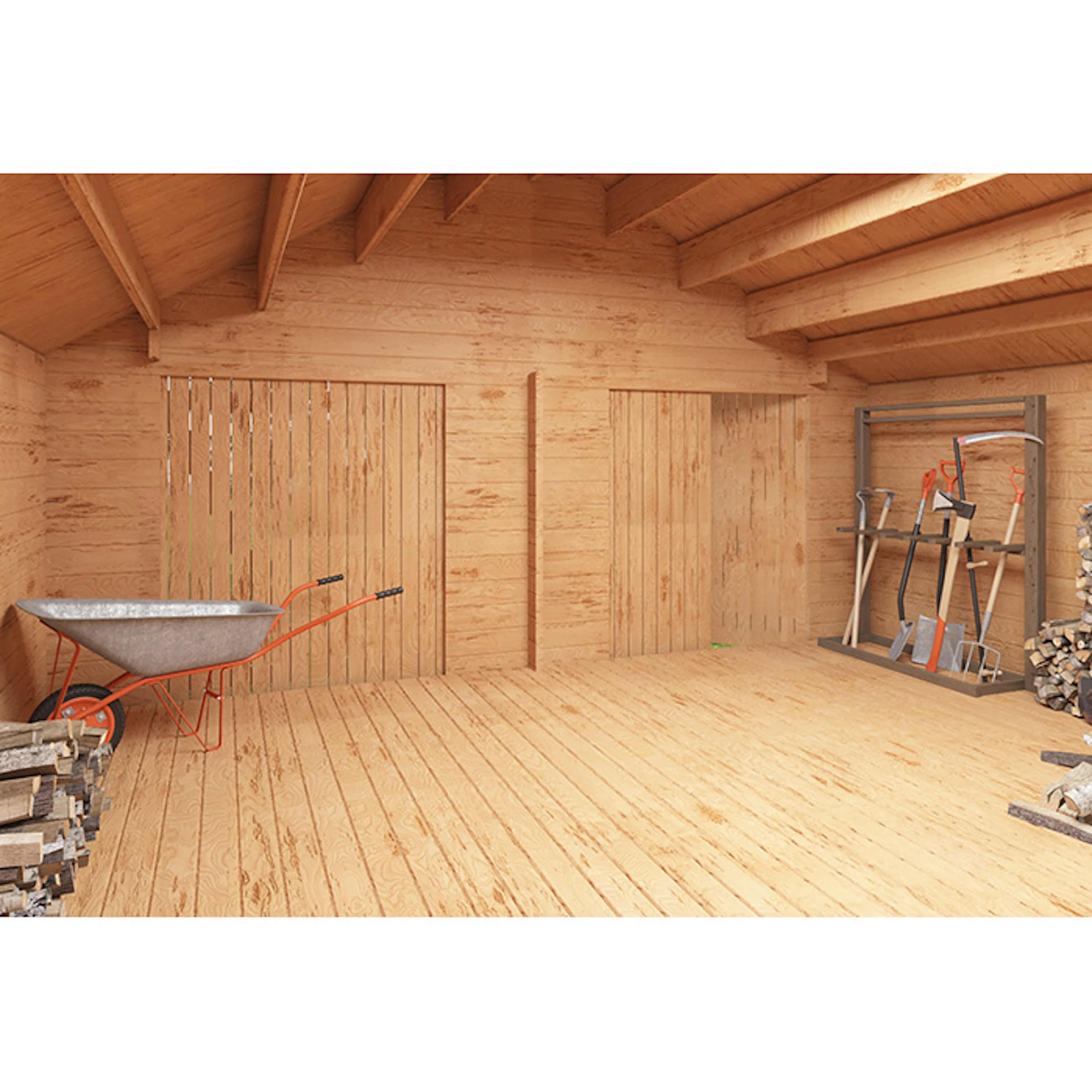 Timmerlada LP Garden S20 Fasta Väggar Timmergarage 20 m2