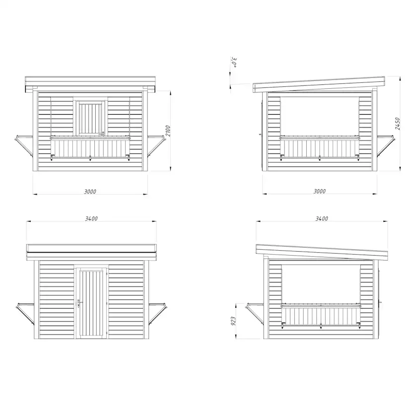 Kiosk Palmako Lenna 8,3 m2 Set 306