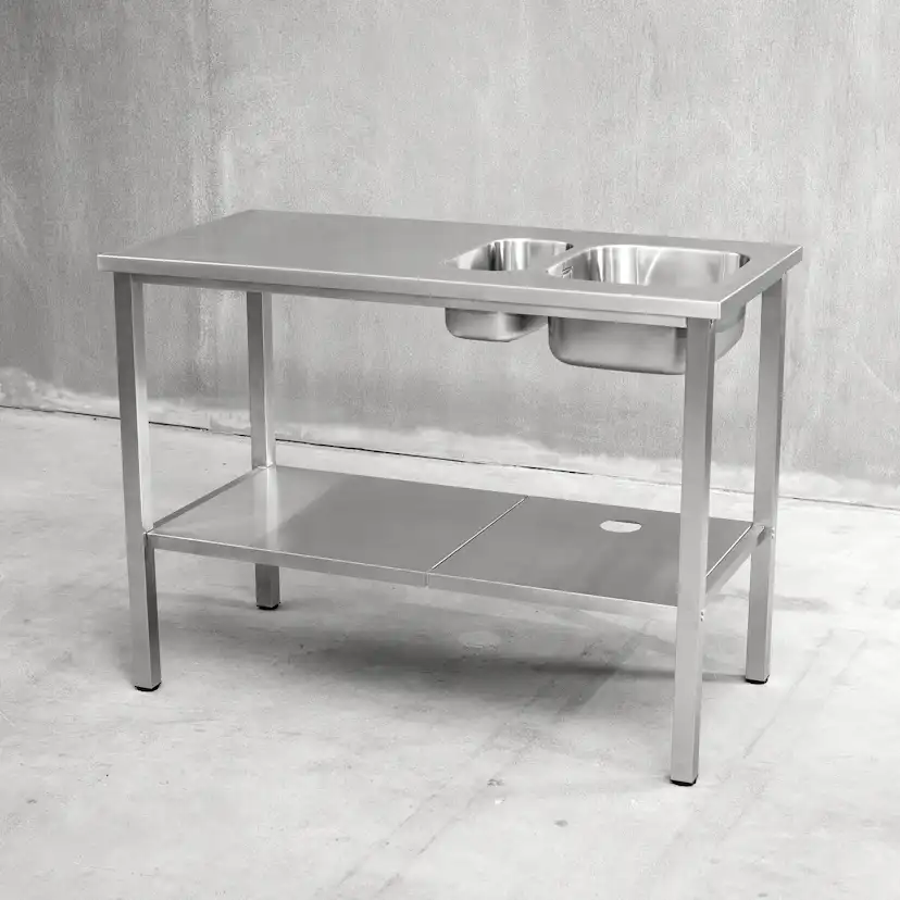 Bänkstativ Vilan Stainless Variant Stativ och Underhylla med hål