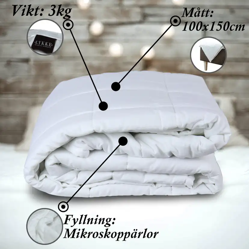 Tyngdtäcke Lykke Barn 100x150 cm