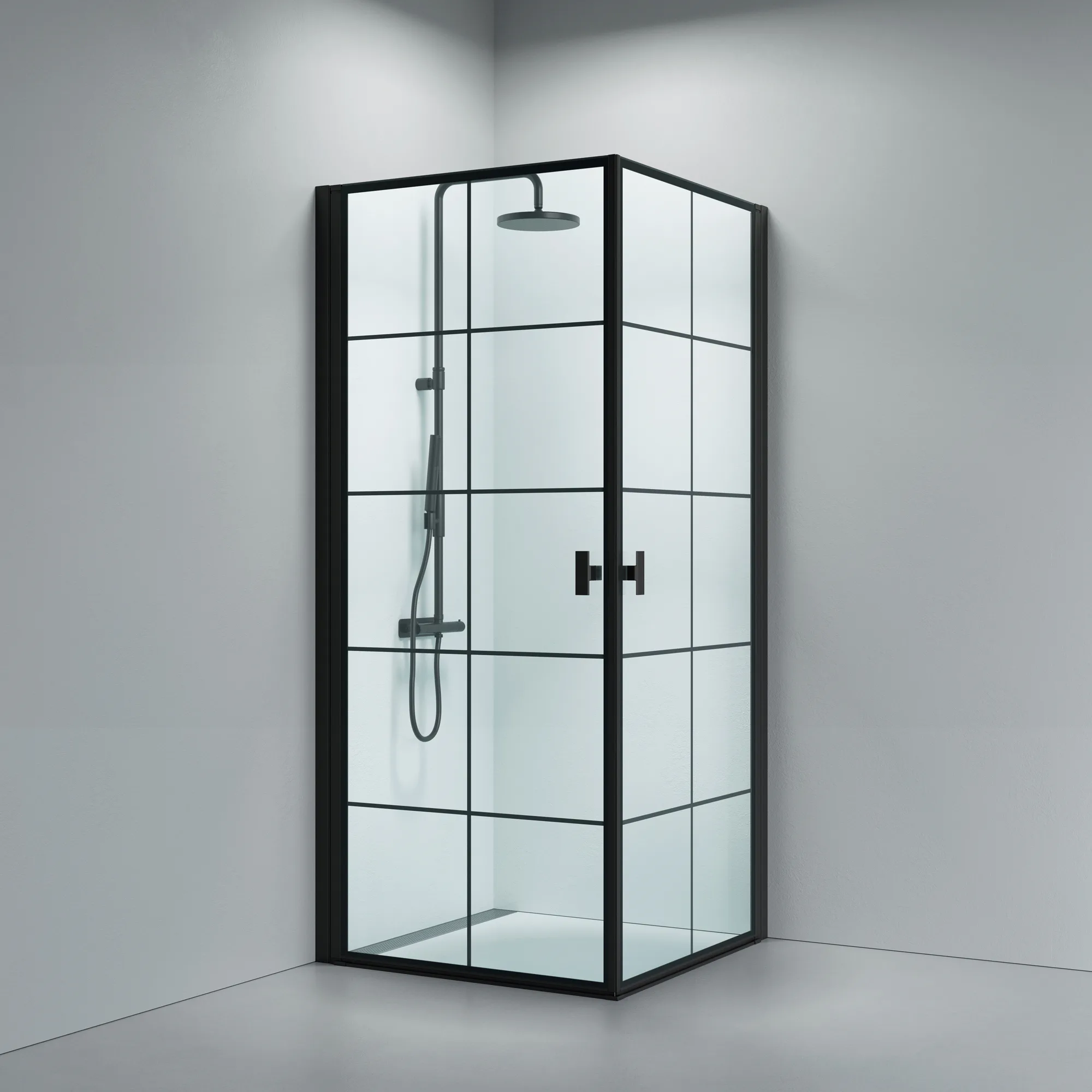 Noma 120 kvadratiskt hörn, NY STD 900mm 880x880 mm, Mattsvart