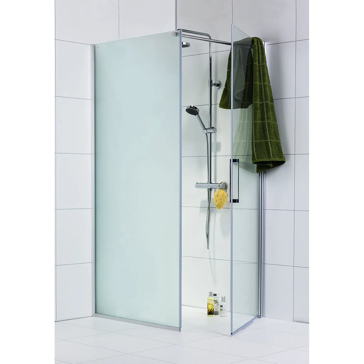 Duschhörna Noro Frost Concept Frostat+Klart glas