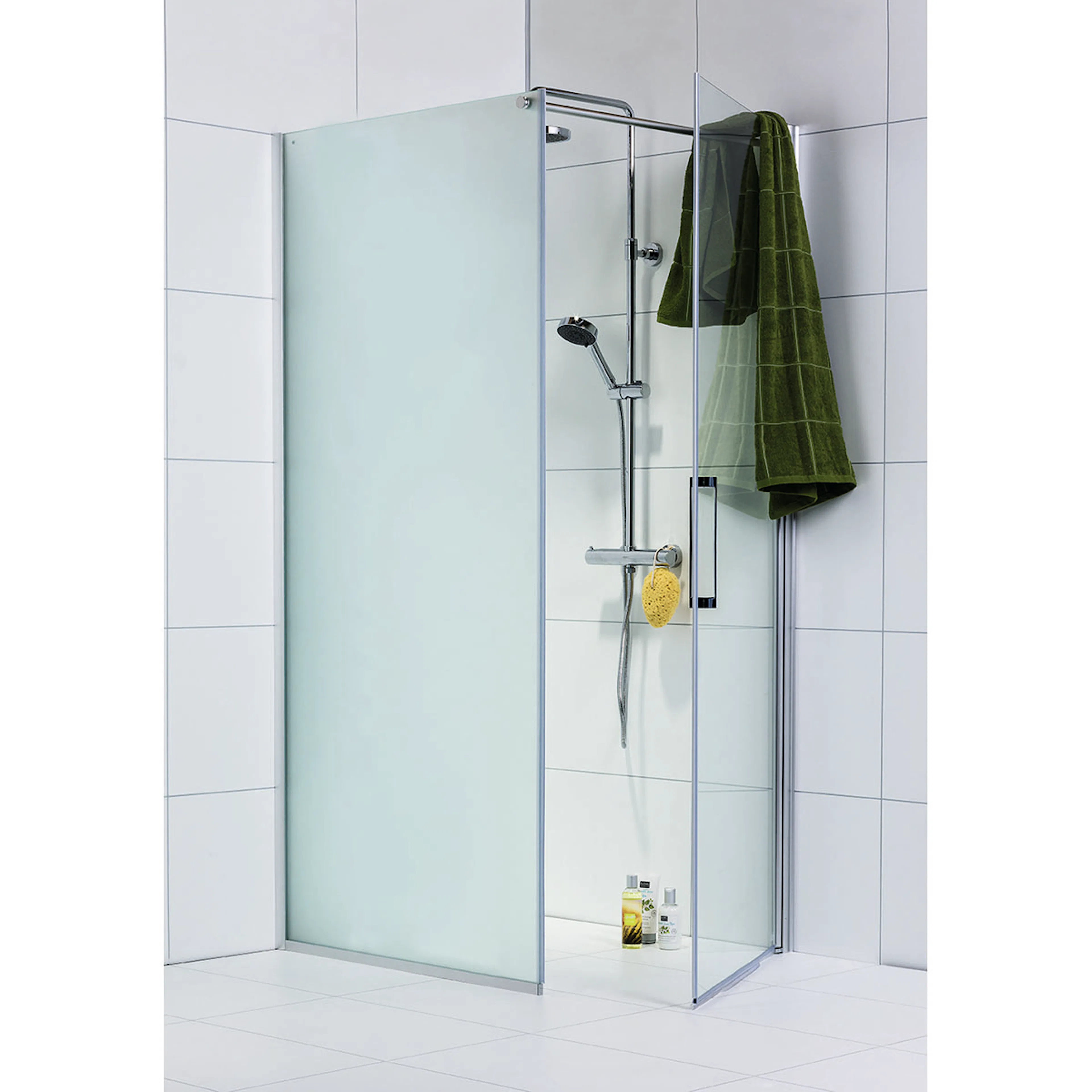 Duschhörna Noro Frost Concept Frostat+Klart glas