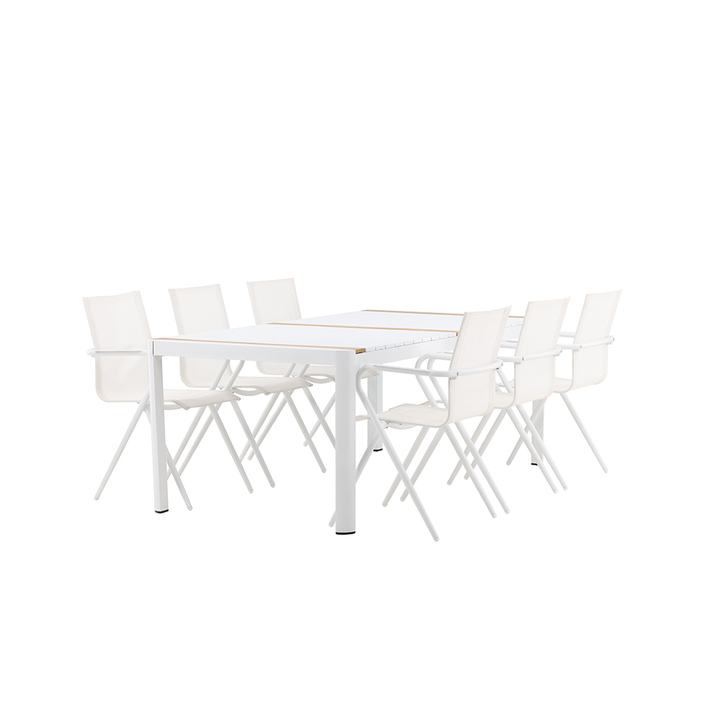 Matgrupp Utomhus Venture Home Togo 200x100 cm med 6 Alina Trädgårdsstolar