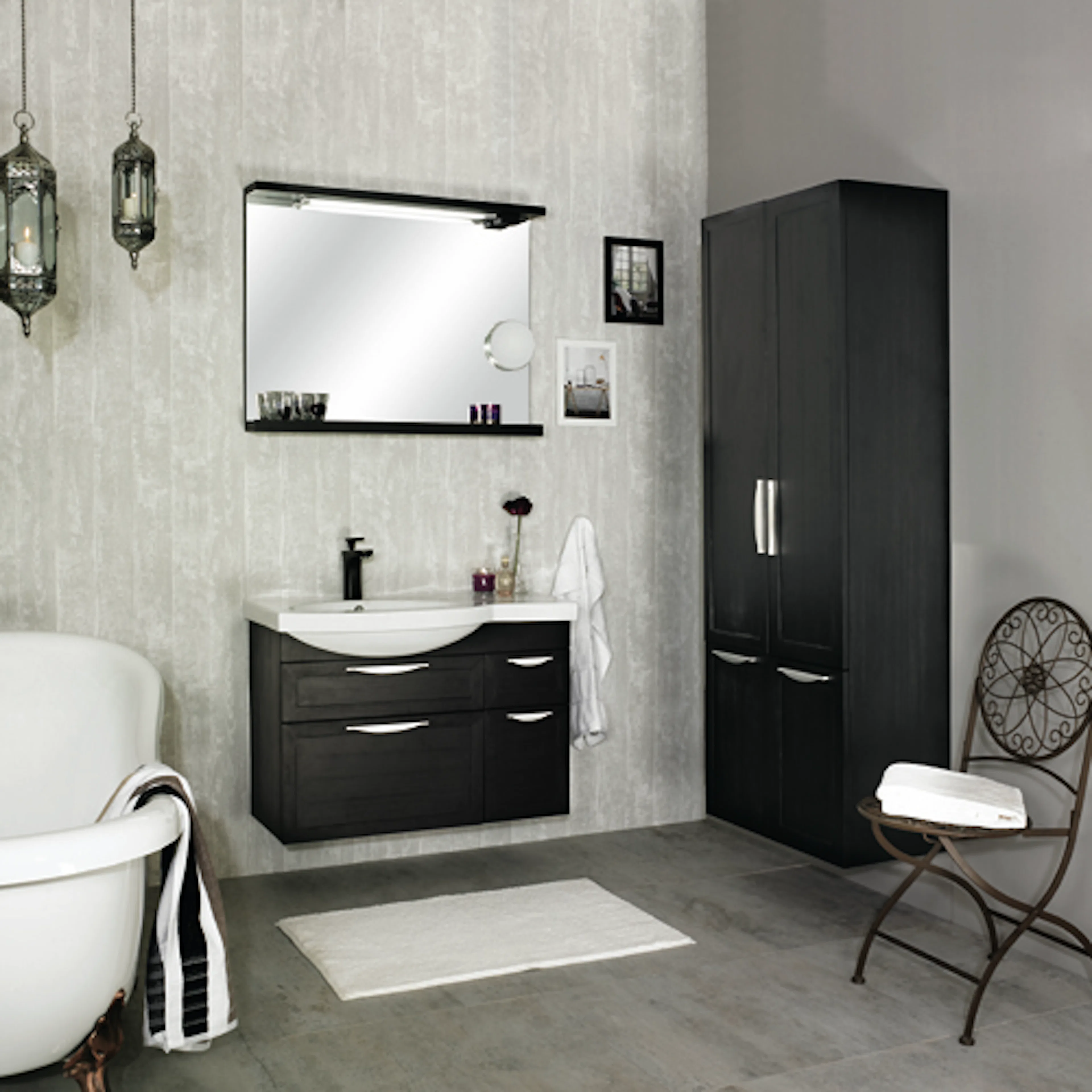 Möbelpaket Noro Ocean 900 Svart Fanér Ramlucka