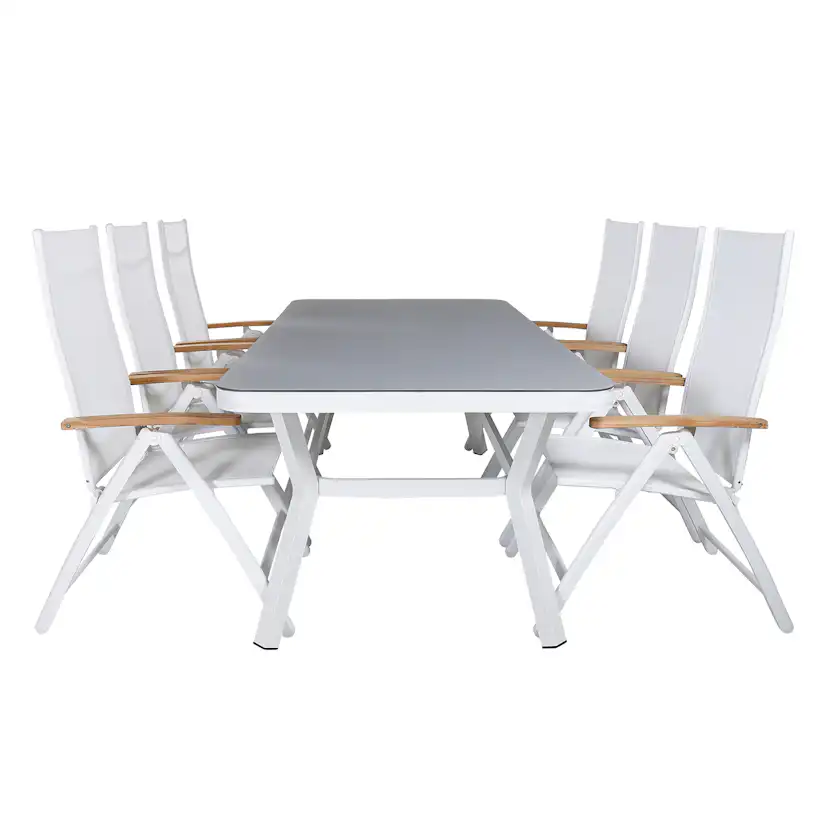 Matgrupp Venture Home Virya 160x90 cm med 6 Panama Positionsfåtöljer