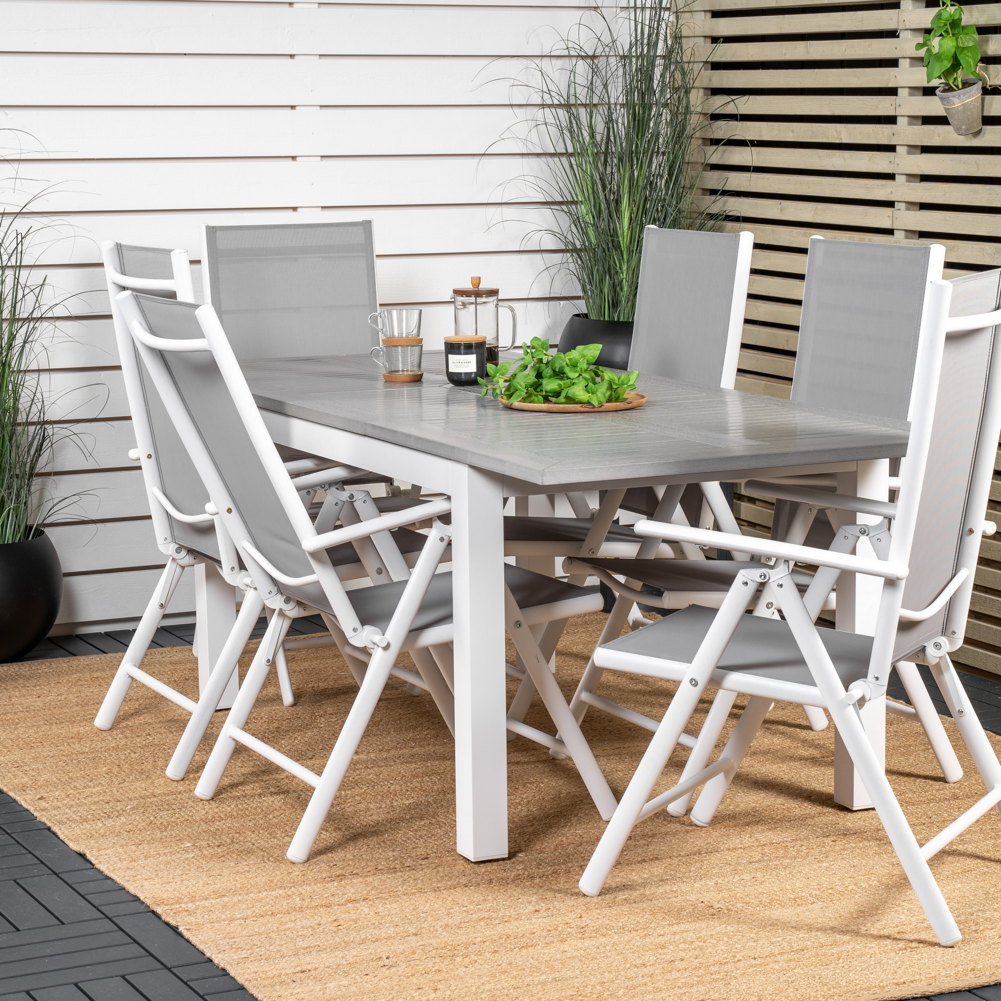 Matgrupp Venture Home Aleyna 152/210 med 6 Bront Stolar