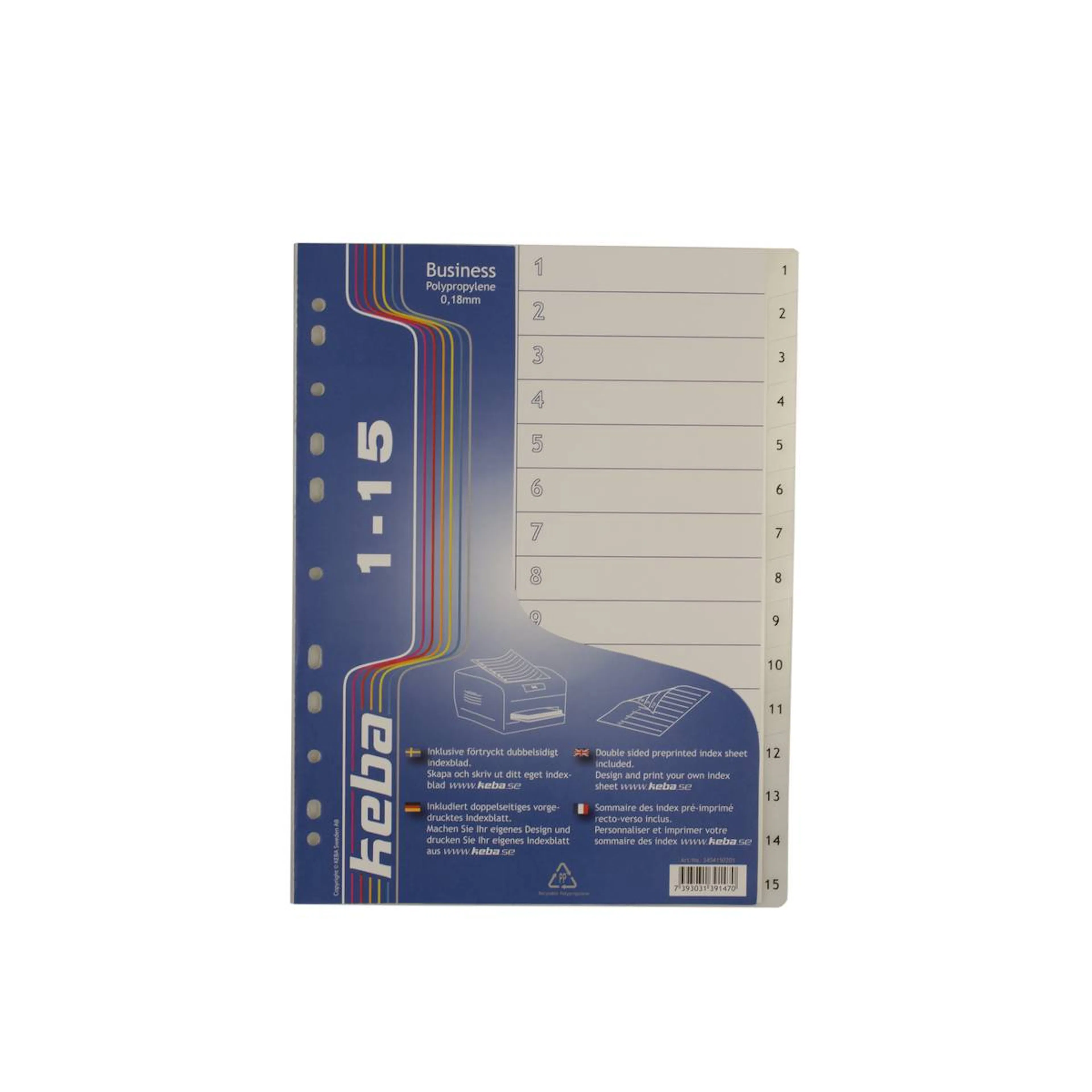 Register KEBA Business A4 0,18 mm PP 1-15