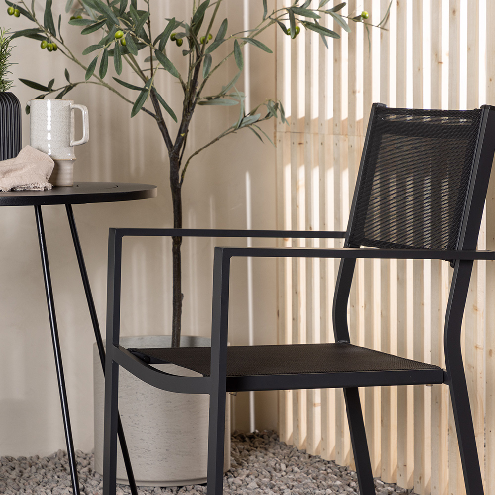 Bacong Cafetable Stål - Black / Round ø60** +Copacabana Stac Svart