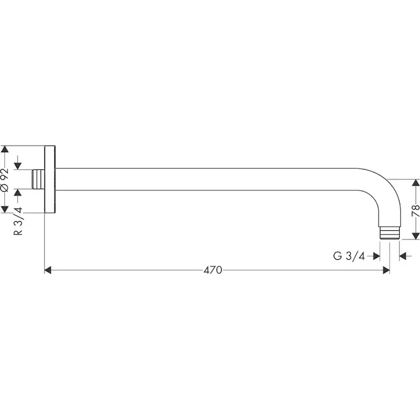 Duscharm Hansgrohe 470 mm