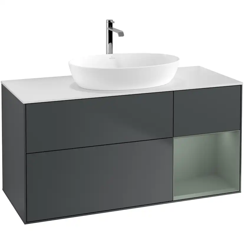 Tvättställsskåp Villeroy & Boch Finion med 3 Lådor Hylla och Bänkskiva för Fristående Tvättställ från Artis & Collaro