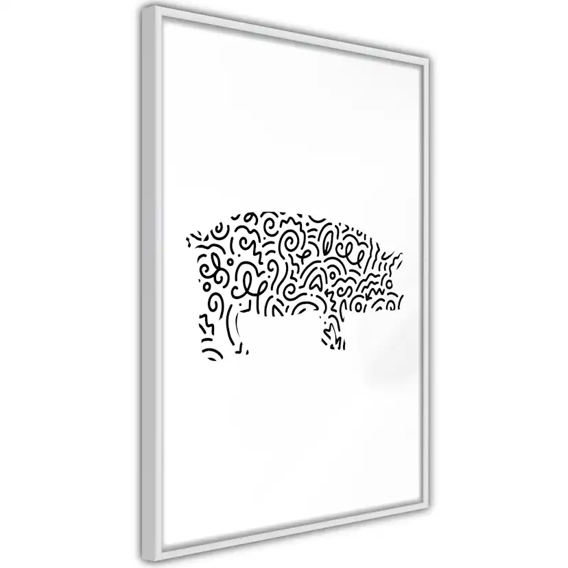 Poster Artgeist Affisch Black and White Piggy