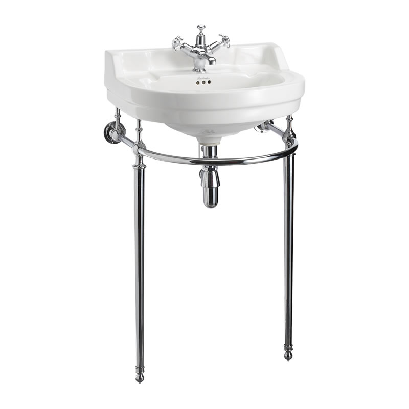 Tvättställ Burlington Edwardian Runt med Handfatsställ 560 mm