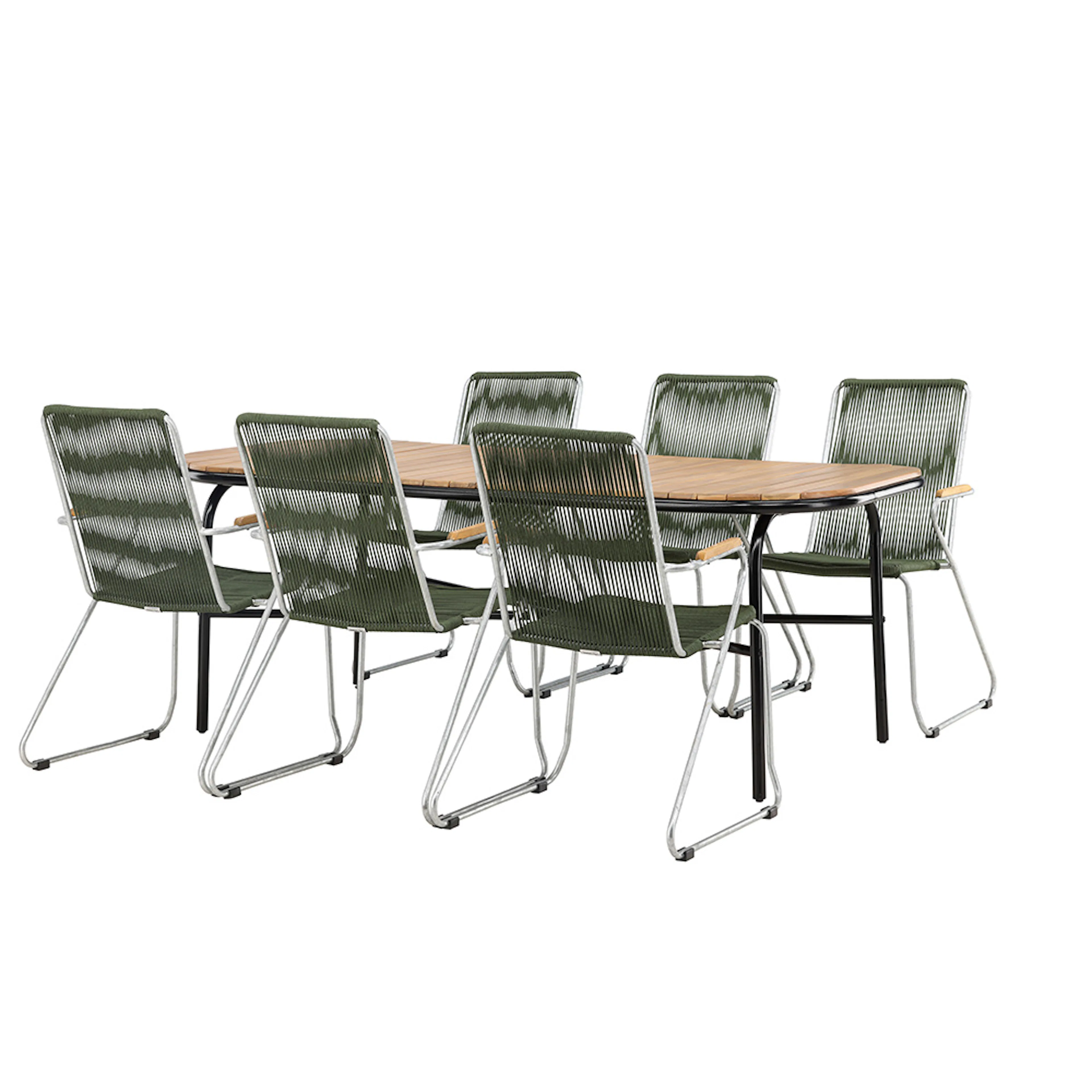 Holmbeck Diningtable Stål - Black / Rectangular 90*200*75 +B Grön