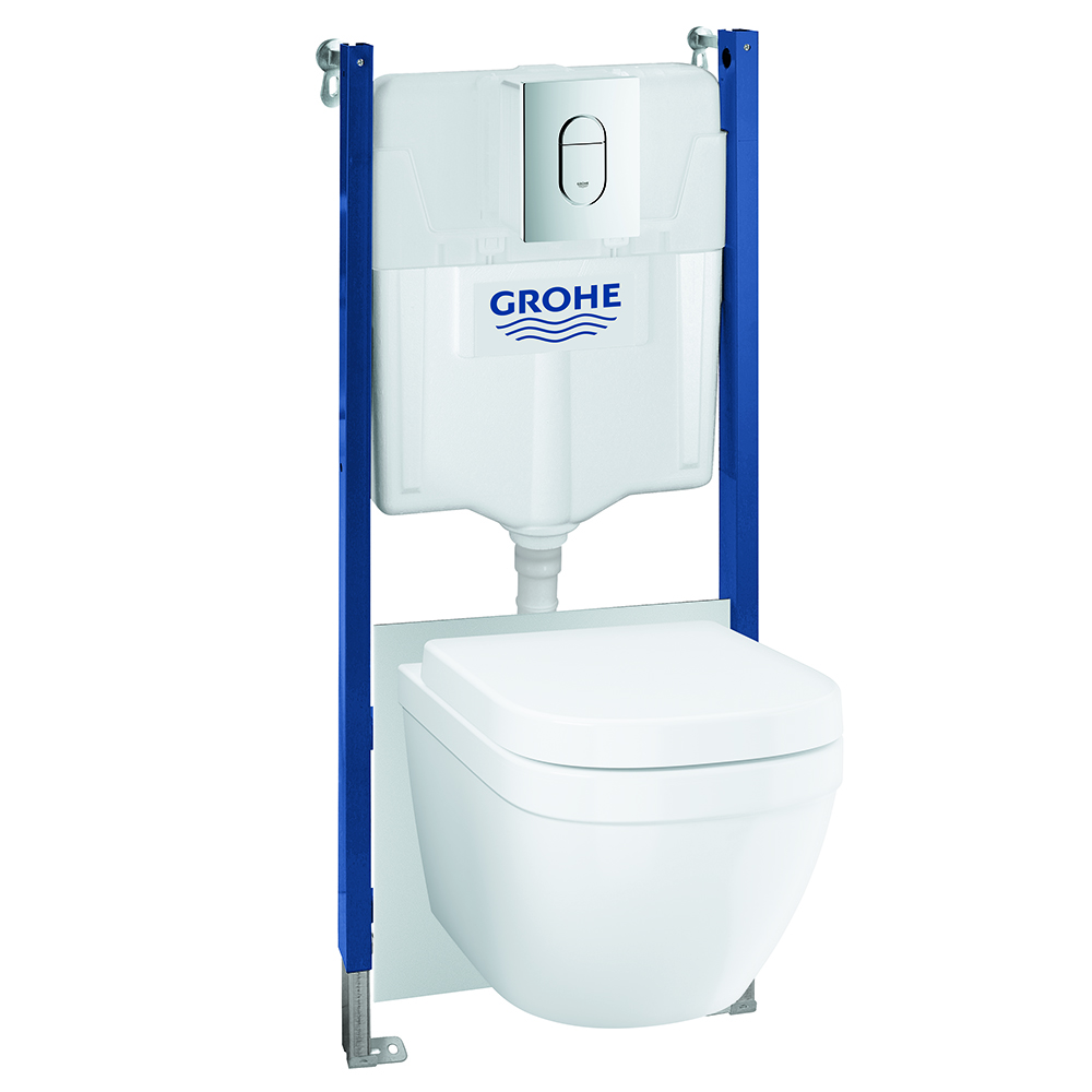 Vägghängd Toalettstol GROHE Solido Euro Ceramic 5-i-1 Komplett Vit Porslin