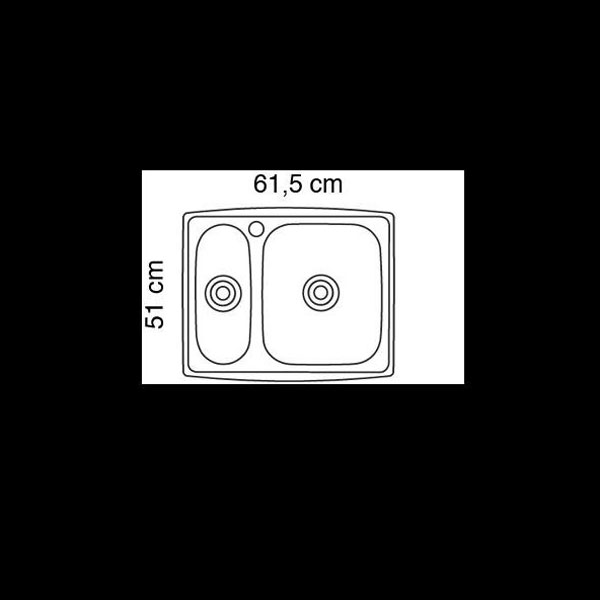 Diskho Intra Horizon HZ615SHR Rostfri Dubbel med Korgventil, Bräddavlopp & Vattenlås