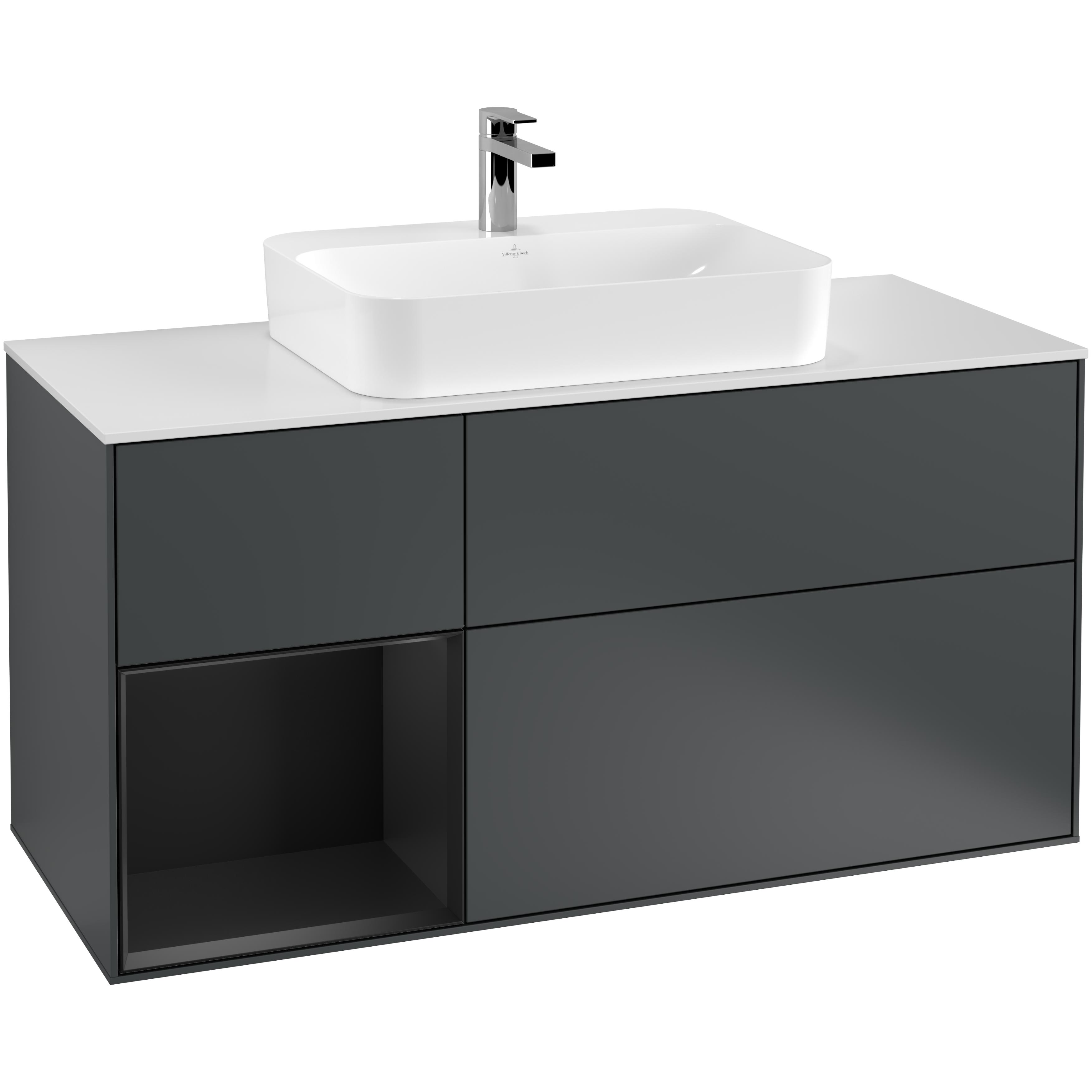 Tvättställsskåp Villeroy & Boch Finion med 3 Lådor Hylla och Bänkskiva för Ytmonterat Tvättställ
