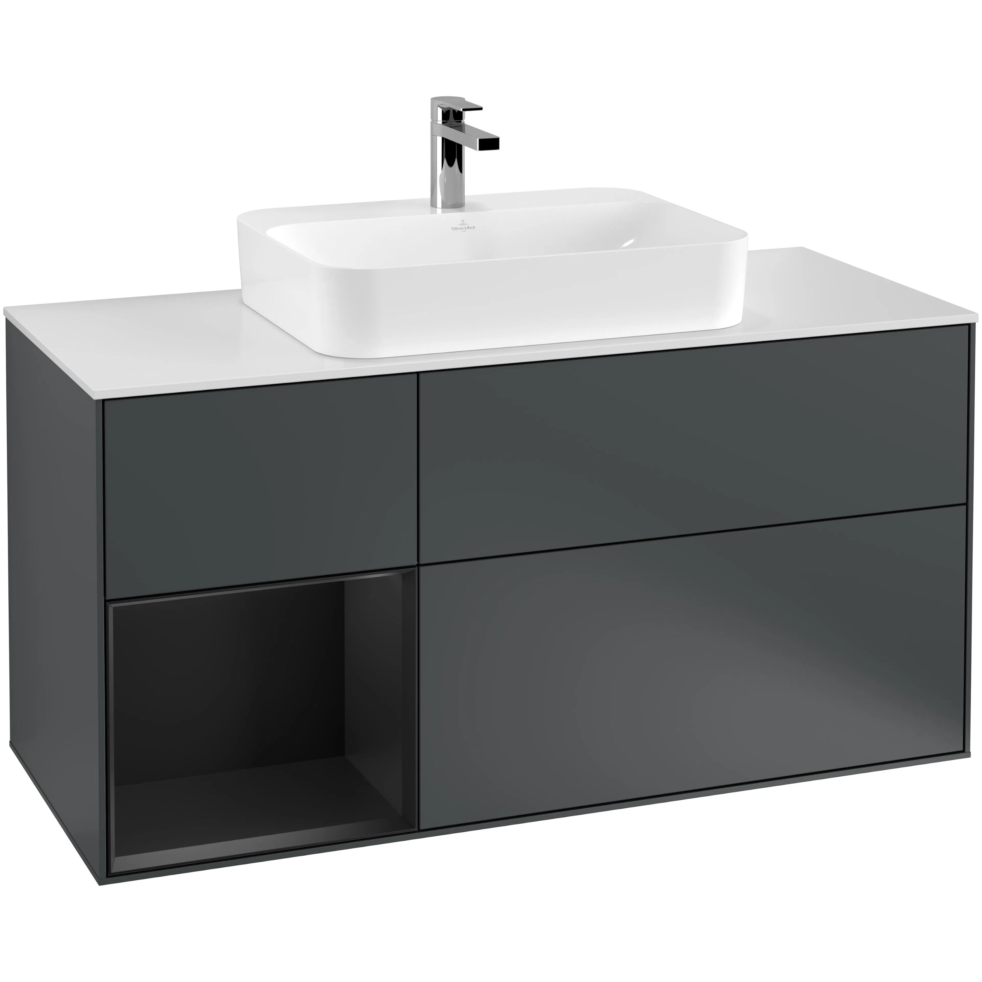 Tvättställsskåp Villeroy & Boch Finion med 3 Lådor Hylla och Bänkskiva för Ytmonterat Tvättställ